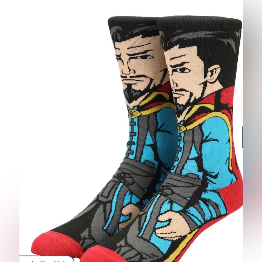 NWT Marvel Avengers Dr Strange Casual 360 Character Cree Socks for Men SZ 10-13